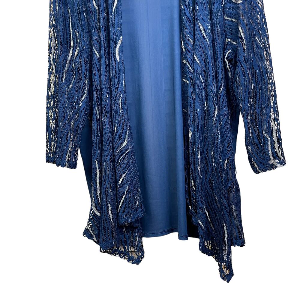 Chicos‎ Travelers Womens Dark Gary XL Sheer Lightweight Open Front Cardigan - Picture 4 of 7
